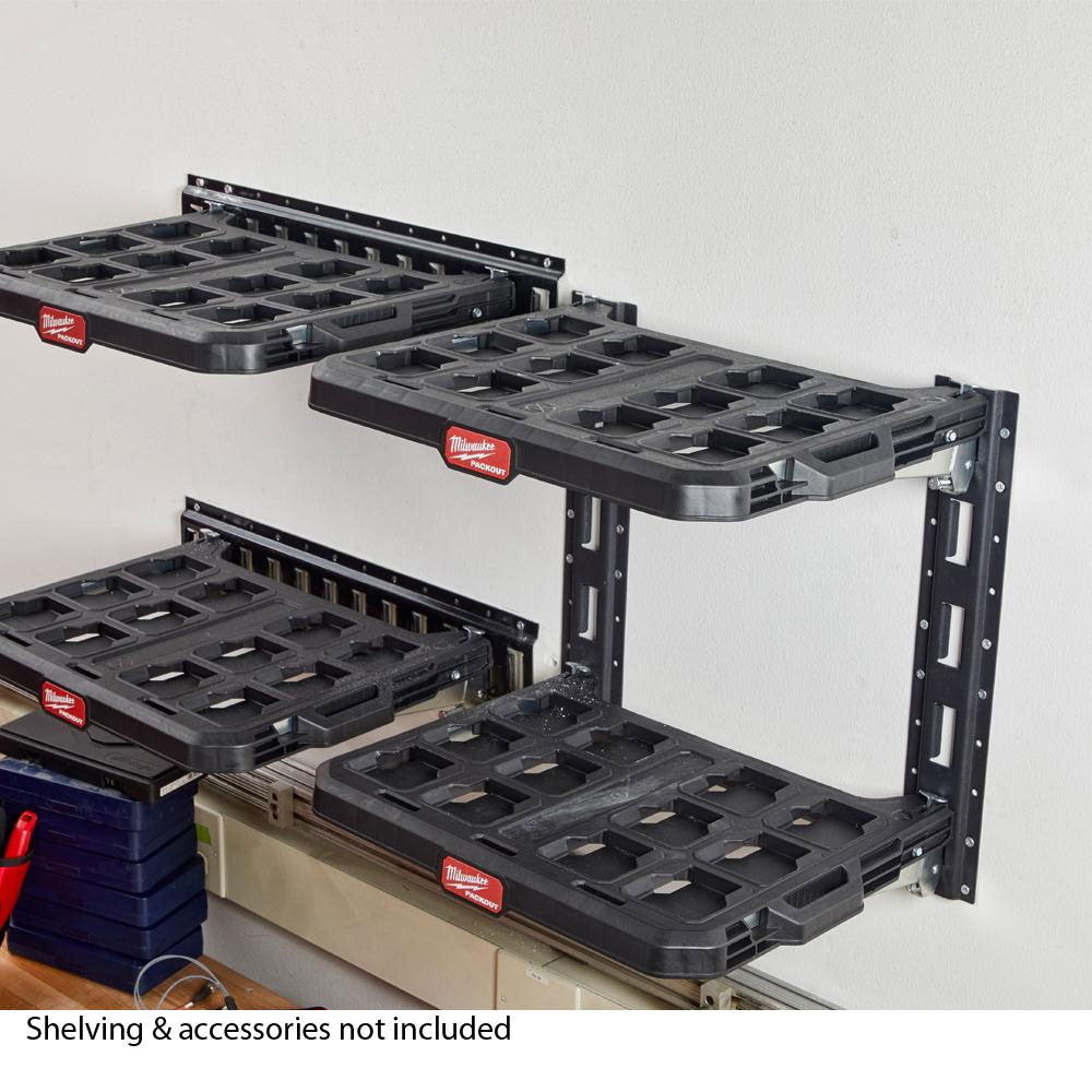 Warehouse Shelving On Rails Milwaukee 2-Piece Vertical E-Track Rails for PACKOUT® Racking Shelves ...