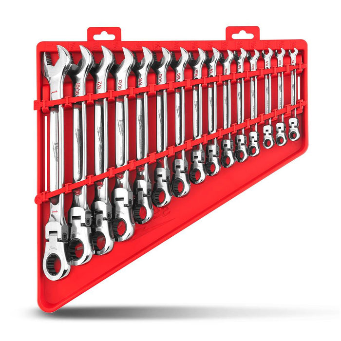Milwaukee 15pc Flex Head Ratcheting Combination Wrench Set - SAE