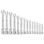 Milwaukee 15pc Flex Head Ratcheting Combination Wrench Set - SAE