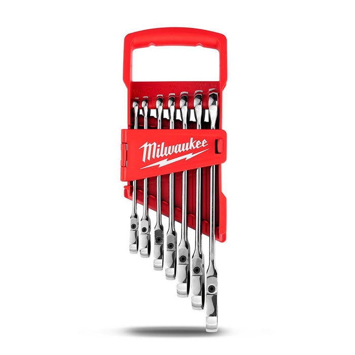Milwaukee 7pc Flex Head Ratcheting Combination Wrench Set - SAE