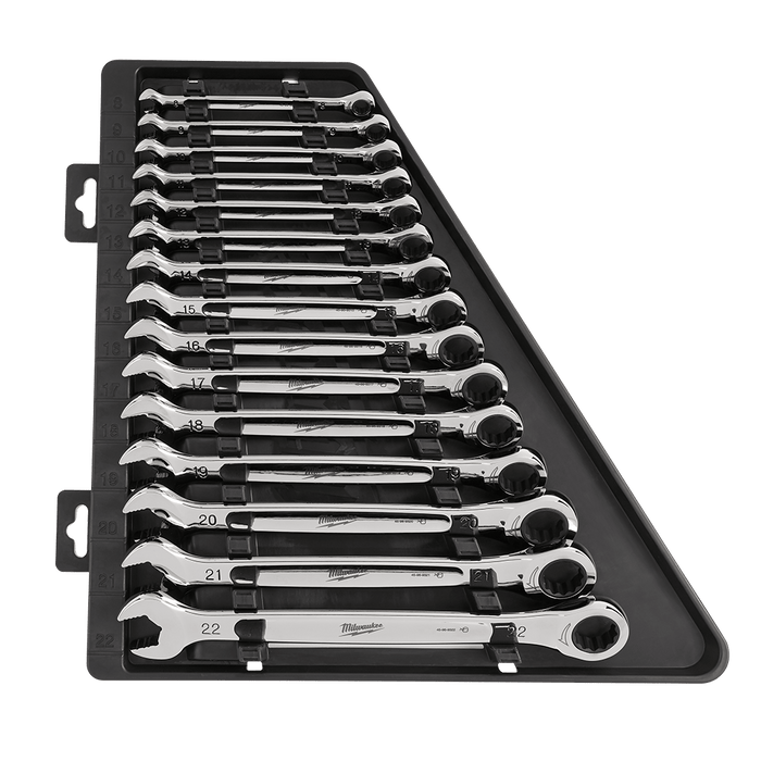 Milwaukee  15pc Ratcheting Combination Wrench Set â€“ Metric