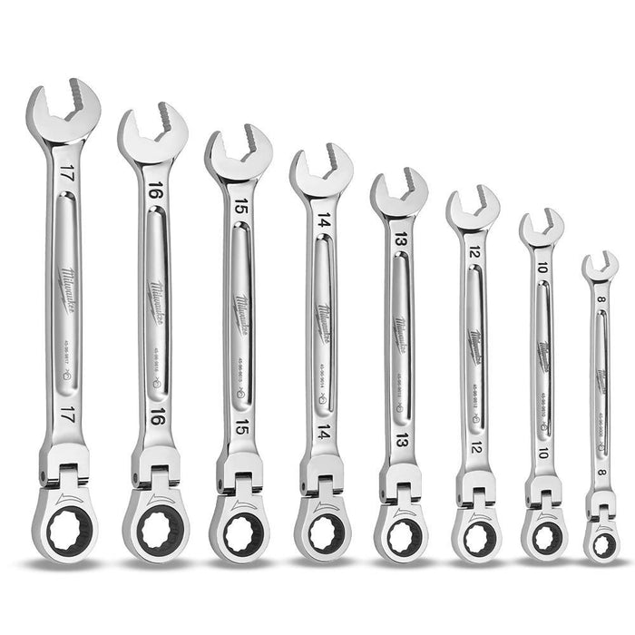 Milwaukee 7pc Flex Head Ratcheting Combination Wrench Set - Metric