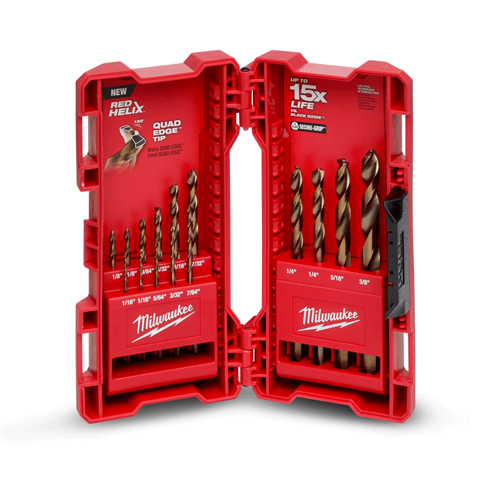 Milwaukee Red Helix Cobalt Imperial Drill Bit 15Pc Kit