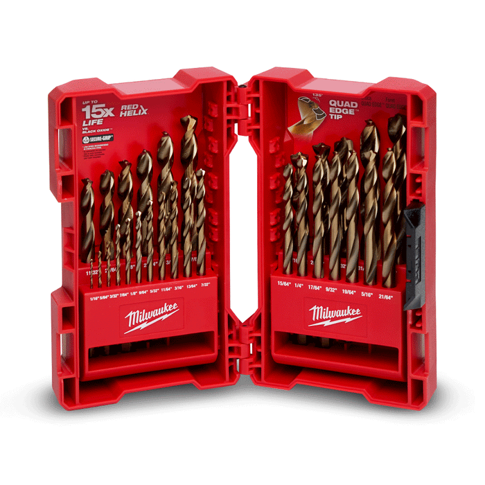Milwaukee Red Helix Cobalt Imperial Drill Bit 29Pc Kit