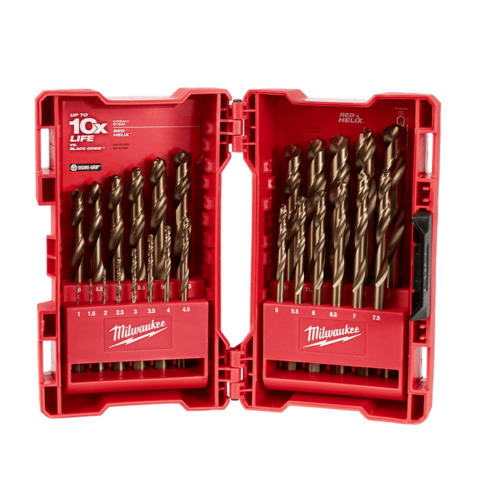 Milwaukee  Red Helixâ„¢ Cobalt Drill Bit Kit 25PC