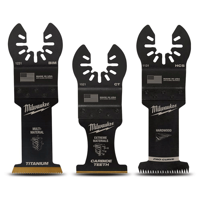 Milwaukee OPEN-LOK™ 3PC All Purpose Multi-Tool Blade Variety Pack Blades