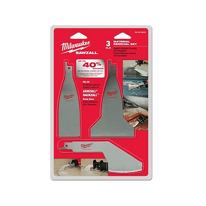 Milwaukee  3PC Material Removal Blade Set