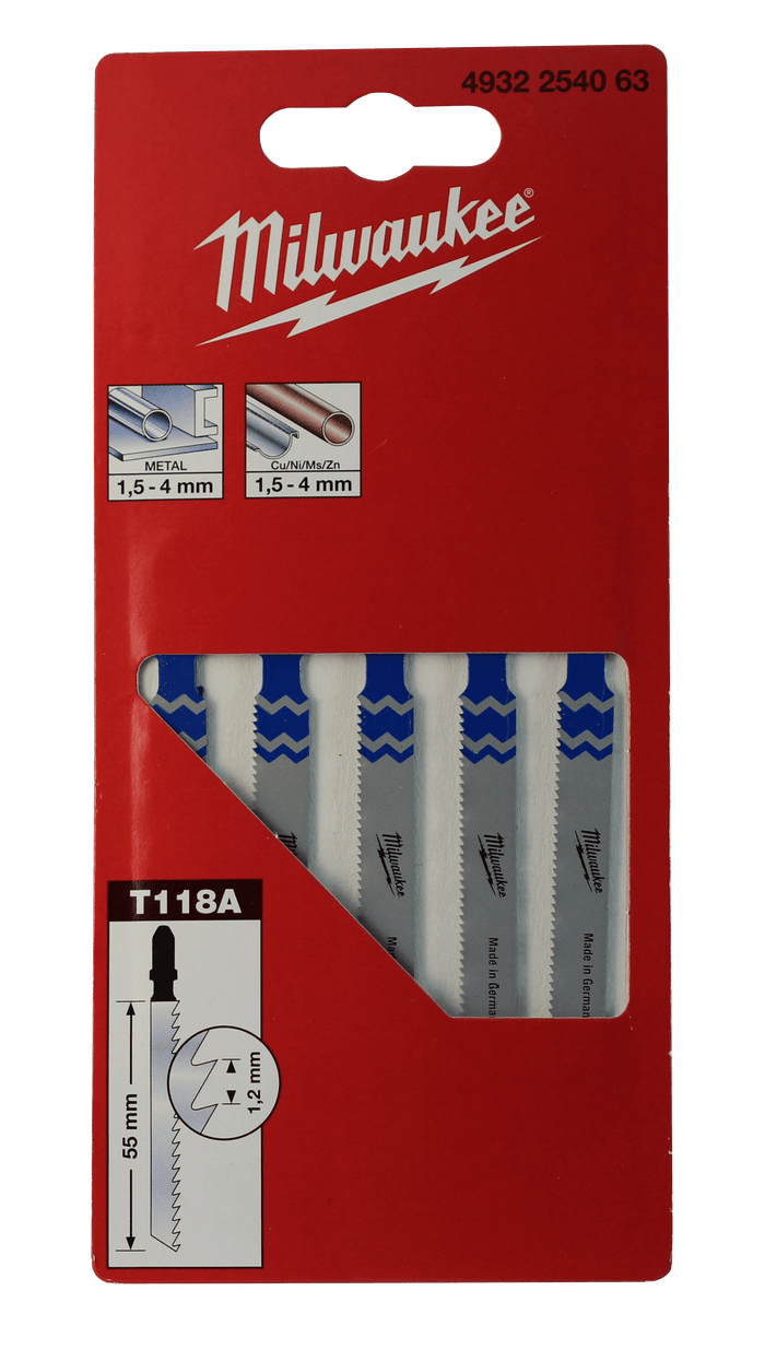 Milwaukee  Jigsaw Blades T118A Metal Traditional Cut 5 Pack