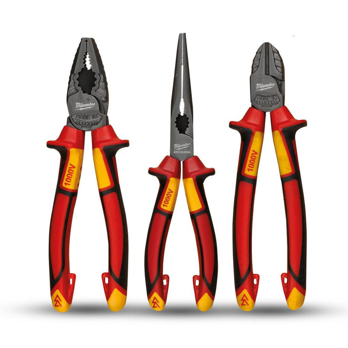 Milwaukee VDE Plier 3Pce Set - Combo / Snipe / Diagonal cutter