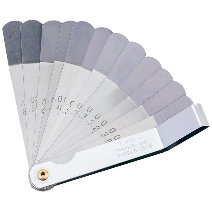Draper Tools 12 Blade Metric and Imperial Angled Tappet Gauge