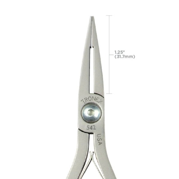 Tronex 542 Flat Nose Long Smooth Jaw Wide Tips Pliers