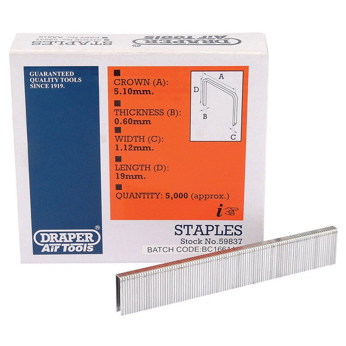 Draper Tools 19mm Staple (5000)