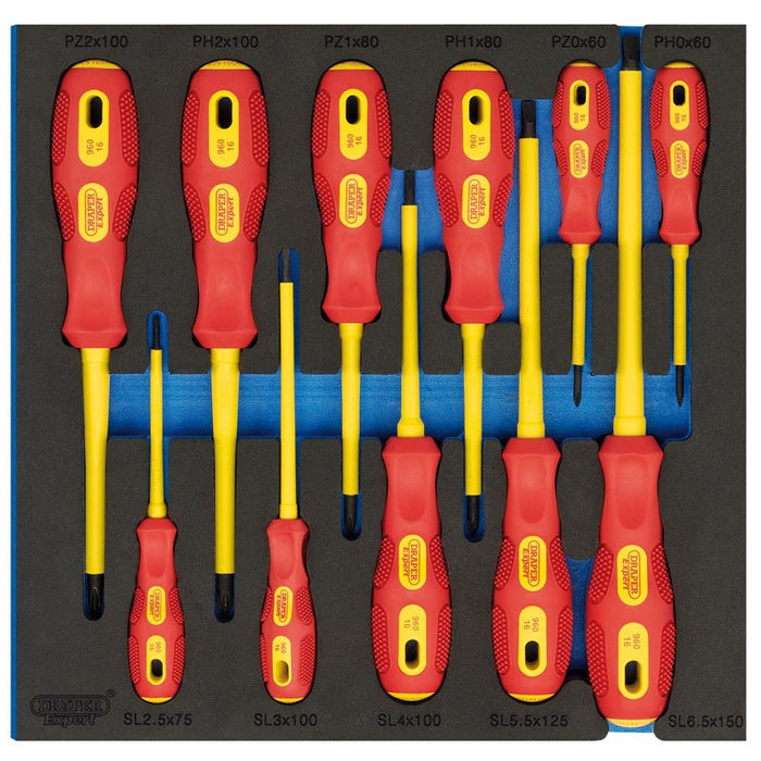 Draper Tools VDE Screwdriver Set in 1/2 Drawer EVA Insert Tray (11 Piece)