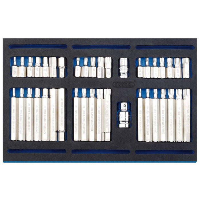Draper Tools Screwdriver Insert Bit Set in 1/4 Drawer EVA Insert Tray (40 Piece)