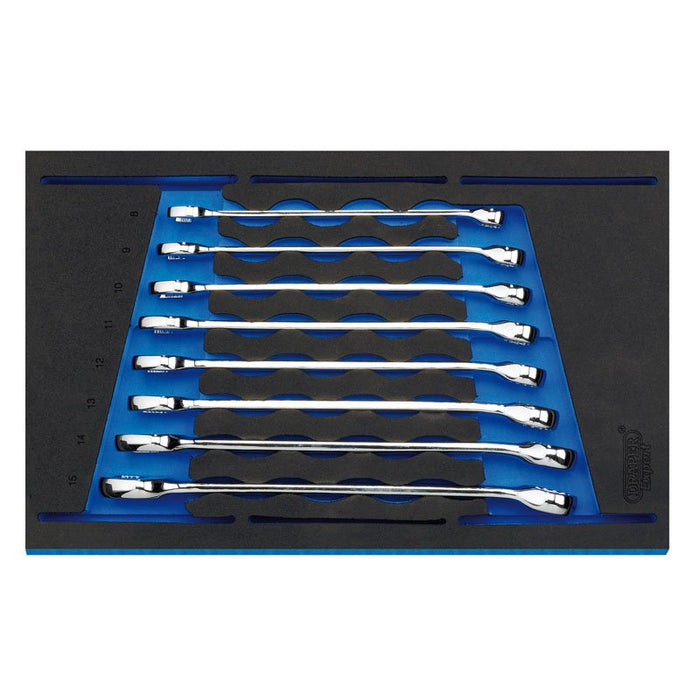 Draper Tools Combination Spanner Set in 1/4 Drawer EVA Insert Tray (8 Piece)