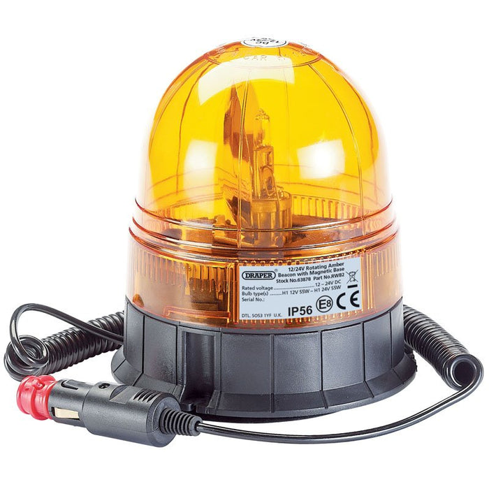 Draper Tools 12/24V Magnetic Base Rotating Beacon