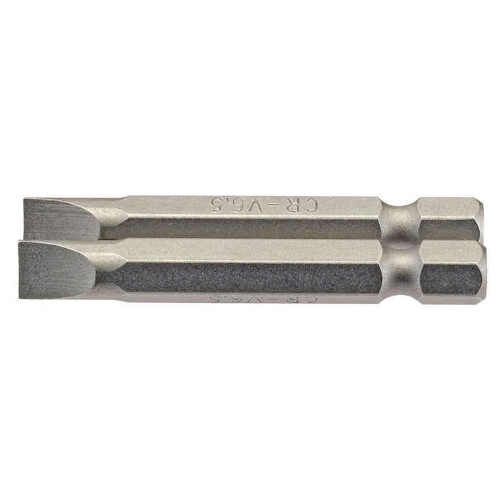 Draper Tools 6.5mm 1/4 Hex. Plain Slot Insert Bit 50mm Long x 2