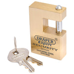 Draper Tools Expert Close Shackle Solid Brass Padlock & 2 Keys