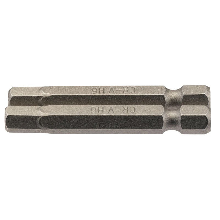 Draper Tools 6mm 1/4 Hex. Hexagonal Insert Bit 50mm Long x 2