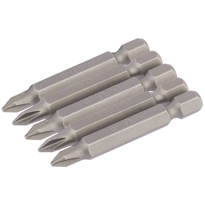 Draper Tools No.1 1/4 Hex. Cross Slot Insert Bit 50mm Long x 5