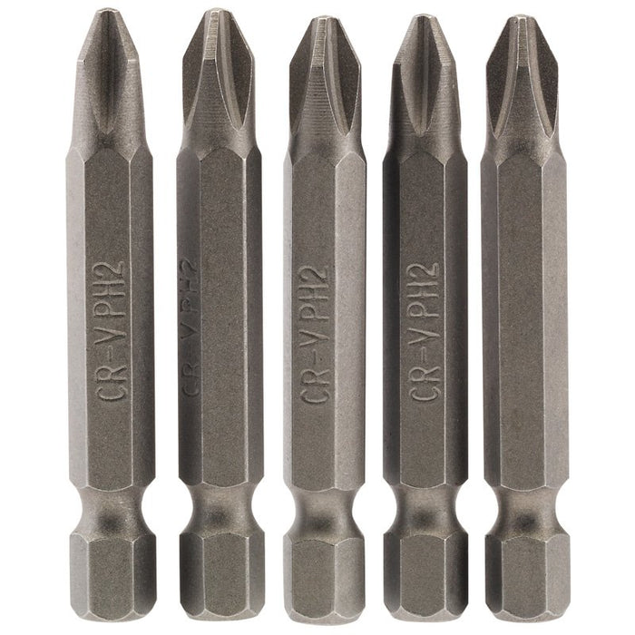 Draper Tools No.2 1/4 Hex. Cross Slot Insert Bit 50mm Long x 5