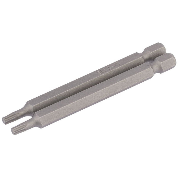 Draper Tools T15 1/4 Hex. Draper TX-STAR® Insert Bit 75mm Long x 2