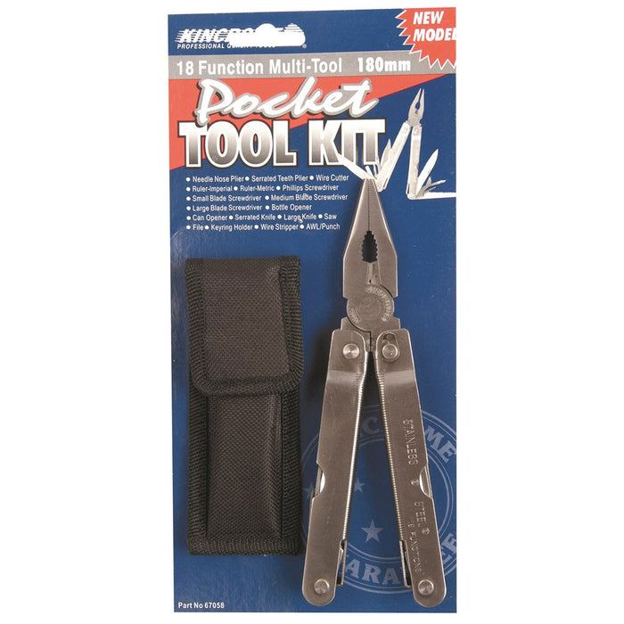 Kincrome Pocket Tool Kit 18 Function 180mm (7