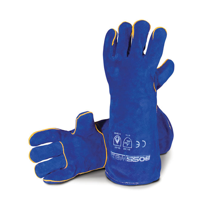 Bossweld Blue Kevlar Stitched Welders Gauntlets