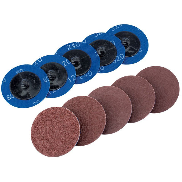 Draper Tools Ten 50mm Assorted Aluminium Oxide Sanding Discs