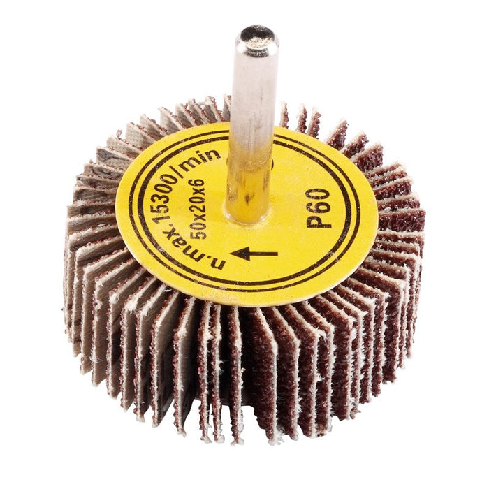 Draper Tools Abrasive Flap Wheel (50mm x 20mm 60 Grit)