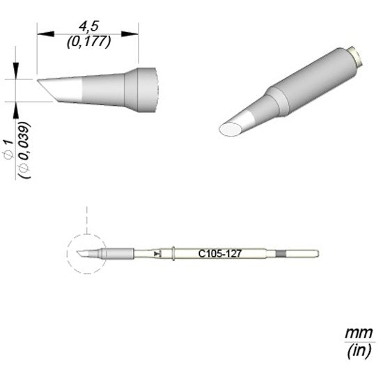 JBC Cartridge Bevel Ã˜ 1