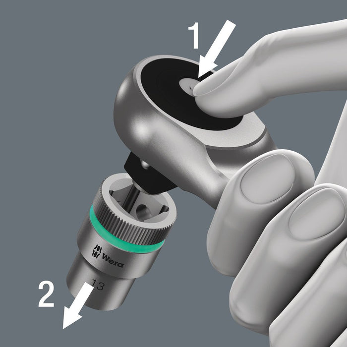 Wera 8003 Metal Ratchet With Push-Through Square 1/4