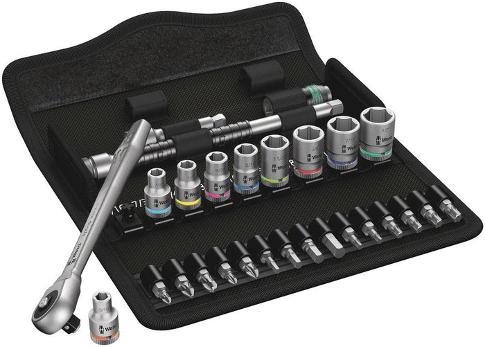 Wera 8100 Metal Ratchet Set With Push-Through Square 1/4