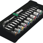 Wera 8100 Metal Ratchet Set With Push-Through Square 1/4
