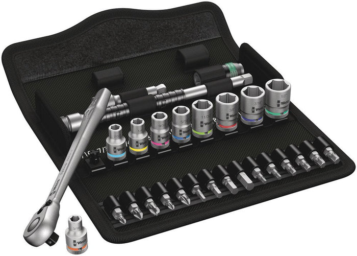 Wera 8100 Metal Ratchet Set With Switch Lever 1/4