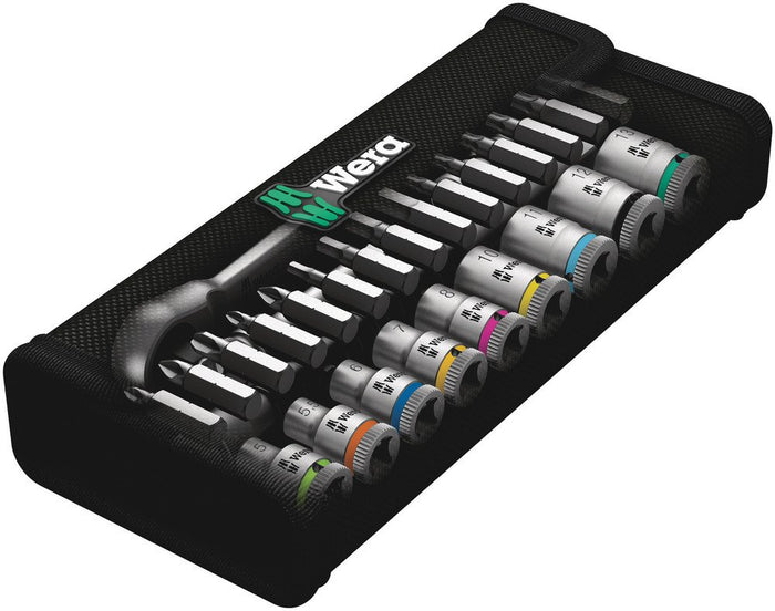 Wera 8100 Metal Ratchet Set With Push-Through Square 1/4