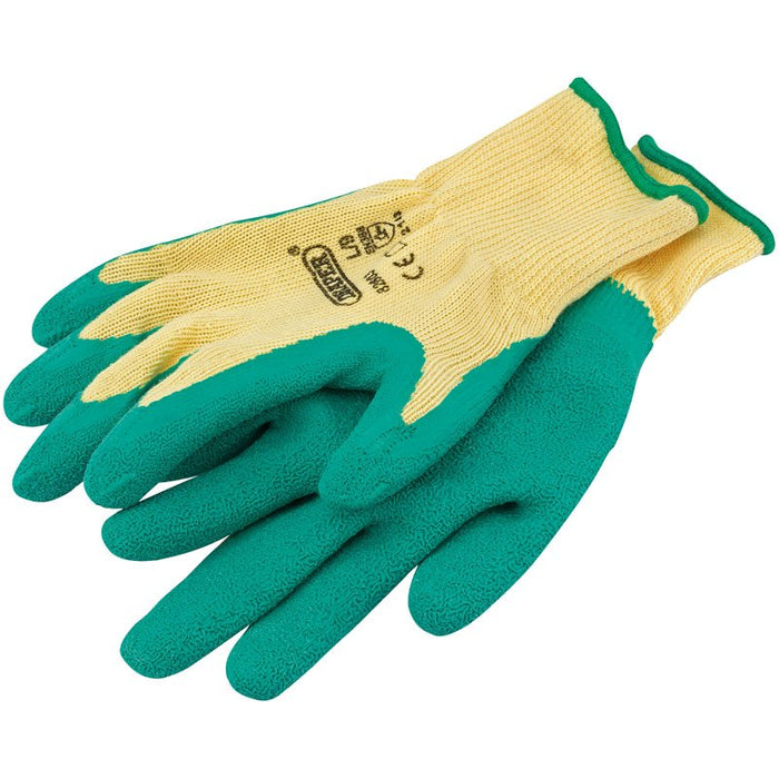 Draper Tools Green Heavy Duty Latex Coated Work Gloves