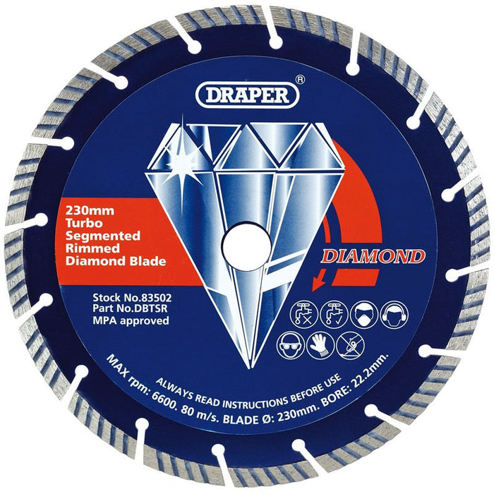 Draper Tools 230 x 22.2mm Segmented Diamond Blade