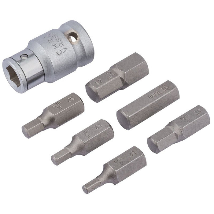 Draper Tools 1/2 Square Drive Metric Hexagon Bit Set (7 Piece)