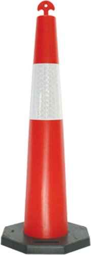 Brady T-Top Channeliser Cone, H800mm, Polyethylene, Red/White/Black