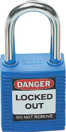 Brady Safety Plus Padlock, H44mm x W37mm x 18mm Diameter, Blue