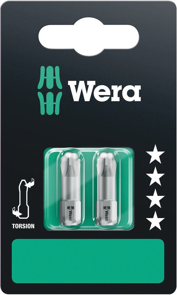 Wera 851/1 Torsion Phillips Bits PH 3x25mm 2 Pce 073325