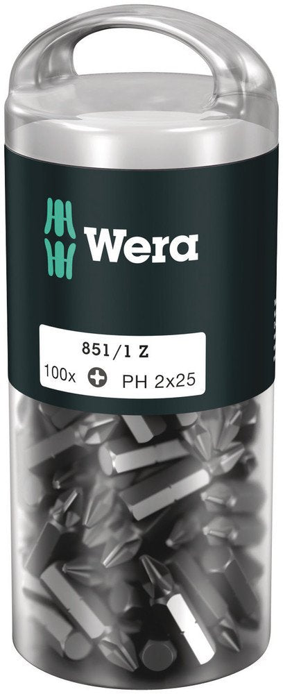 Wera 851/1 DIY Insert Bits PH 2x25mm 100 Pack 072441