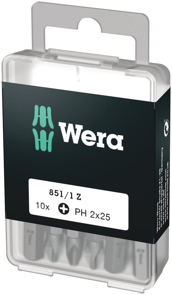 Wera 851/1 DIY Insert Bits PH 2x25mm 10 Pack072401