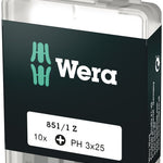 Wera 851/1 DIY Insert Bits PH 3x25mm 10 Pack 072402