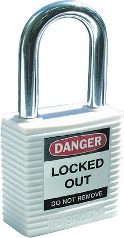 Brady Safety Plus Padlock, H44mm x W37mm x 18mm Diameter, White