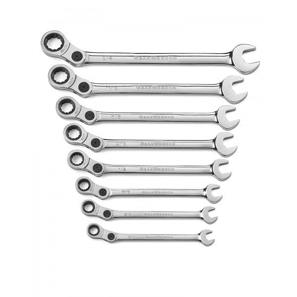 GearWrench 8 Pc. 12 Point Indexing Combination Sae Wrench Set