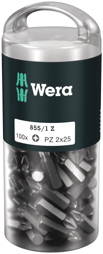 Wera 855/1 DIY Insert Bits PZ 2x25mm 100 Pack 072444