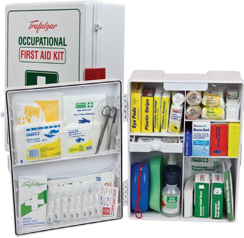 Brady Wallmount ABS Plastic National Workplace First Aid Kit, H390mm x W300mm x 150mm Diameter, White Case