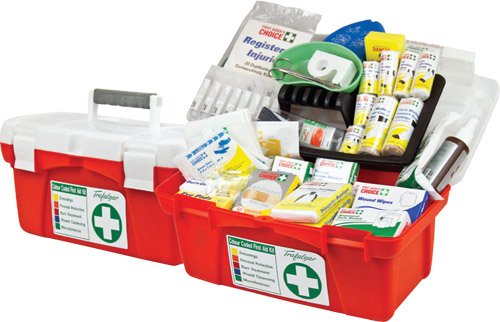 Brady Portable Polypropylene National Workplace First Aid Kit, H200mm x W420mm x 230mm Diameter, Red Case